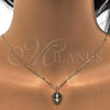 Collares con Dije 04.63.1326.3.18 Oro Laminado, Diseño de Ancla, con Opal Blanca y Micro Pave Negro, Pulido, Tono Dorado (18 Pulgadas de Largo)