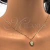 Collares con Dije 04.63.1326.3.18 Oro Laminado, Diseño de Ancla, con Opal Blanca y Micro Pave Negro, Pulido, Tono Dorado (18 Pulgadas de Largo)