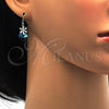 Arete Colgante 02.63.2579 Rodio Laminado, Diseño de Corazón y Flor, con Swarovski Elements Amarillo Claro y Micro Pave Blanca, Pulido, Rodinado