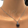 Collares con Dije 04.239.0004.1.16 Oro Laminado Blanco, Diseño de Corazón, con Swarovski Elements Amethyst y Micro Pave Blanca, Pulido, Rodinado (Grosor 01 MM, 16 Pulgadas de Largo)