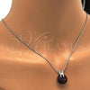 Collares con Dije 04.239.0017.2.16 Rodio Laminado, con Swarovski Elements Amethyst y Micro Pave Blanca, Pulido, Rodinado (Grosor 01 MM, 16 Pulgadas de Largo)