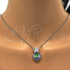 Collares con Dije 04.239.0020.2.16 Rodio Laminado, Diseño de Flor, con Swarovski Elements Crystal y Micro Pave Blanca, Pulido, Rodinado (Grosor 01 MM, 16 Pulgadas de Largo)