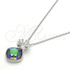 Collares con Dije 04.239.0020.2.16 Rodio Laminado, Diseño de Flor, con Swarovski Elements Crystal y Micro Pave Blanca, Pulido, Rodinado (Grosor 01 MM, 16 Pulgadas de Largo)