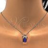 Collares con Dije 04.239.0024.1.16 Rodio Laminado, Diseño de Arco, con Swarovski Elements Aurore Boreale y Micro Pave Blanca, Pulido, Rodinado (Grosor 01 MM, 16 Pulgadas de Largo)