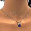 Collares con Dije 04.239.0024.1.16 Rodio Laminado, Diseño de Arco, con Swarovski Elements Aurore Boreale y Micro Pave Blanca, Pulido, Rodinado (Grosor 01 MM, 16 Pulgadas de Largo)