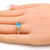 Anillo Multi Piedra 01.239.0006.6 Oro Laminado, Diseño de Bola, con Indicolite Swarovski Elements, Pulido, Tono Dorado (One size fits all)