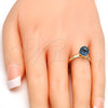 Anillo Multi Piedra 01.239.0006.6 Oro Laminado, Diseño de Bola, con Indicolite Swarovski Elements, Pulido, Tono Dorado (One size fits all)