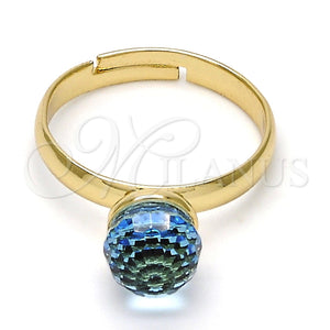 Anillo Multi Piedra 01.239.0006.6 Oro Laminado, Diseño de Bola, con Indicolite Swarovski Elements, Pulido, Tono Dorado (One size fits all)