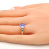 Anillo Multi Piedra 01.239.0006.7 Oro Laminado, con Amethyst Swarovski Elements, Pulido, Tono Dorado (One size fits all)