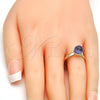 Anillo Multi Piedra 01.239.0006.7 Oro Laminado, con Amethyst Swarovski Elements, Pulido, Tono Dorado (One size fits all)