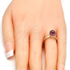 Anillo Multi Piedra 01.239.0006.8 Oro Laminado, Diseño de Bola, con Rose Swarovski Elements, Pulido, Tono Dorado (One size fits all)