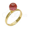Anillo Multi Piedra 01.239.0006.8 Oro Laminado, Diseño de Bola, con Rose Swarovski Elements, Pulido, Tono Dorado (One size fits all)