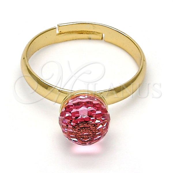 Anillo Multi Piedra 01.239.0006.8 Oro Laminado, Diseño de Bola, con Rose Swarovski Elements, Pulido, Tono Dorado (One size fits all)