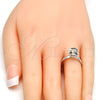 Anillo Multi Piedra 01.239.0003.5 Rodio Laminado, con Vitrail Light Swarovski Elements, Pulido, Rodinado (One size fits all)