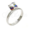 Anillo Multi Piedra 01.239.0003.5 Rodio Laminado, con Vitrail Light Swarovski Elements, Pulido, Rodinado (One size fits all)
