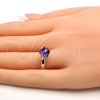 Anillo Multi Piedra 01.239.0003.8 Oro Laminado, con Swarovski Elements Heliotrope, Pulido, Tono Dorado (Talla Unica)