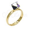 Anillo Multi Piedra 01.239.0003.8 Oro Laminado, con Swarovski Elements Heliotrope, Pulido, Tono Dorado (Talla Unica)