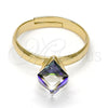 Anillo Multi Piedra 01.239.0003.8 Oro Laminado, con Swarovski Elements Heliotrope, Pulido, Tono Dorado (Talla Unica)