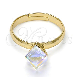 Anillo Multi Piedra 01.239.0003.9 Oro Laminado, con Aurore Boreale Swarovski Elements, Pulido, Tono Dorado (One size fits all)