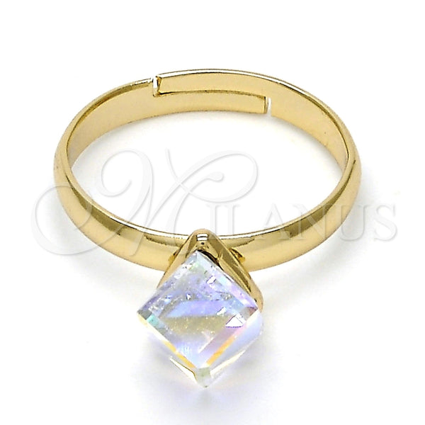 Anillo Multi Piedra 01.239.0003.9 Oro Laminado, con Aurore Boreale Swarovski Elements, Pulido, Tono Dorado (One size fits all)