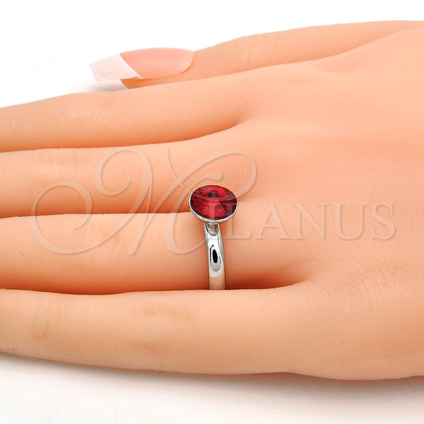 Anillo Multi Piedra 01.239.0009.4 Rodio Laminado, con Swarovski Elements Light Siam, Pulido, Rodinado (Talla Unica)