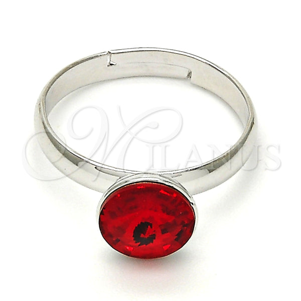 Anillo Multi Piedra 01.239.0009.4 Rodio Laminado, con Swarovski Elements Light Siam, Pulido, Rodinado (Talla Unica)