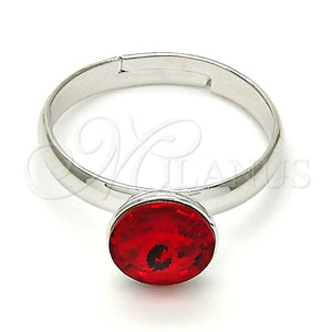 Anillo Multi Piedra 01.239.0009.4 Rodio Laminado, con Swarovski Elements Light Siam, Pulido, Rodinado (Talla Unica)