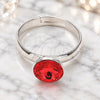 Anillo Multi Piedra 01.239.0009.5 Oro Laminado Blanco, con Swarovski Elements Padparadscha, Pulido, Rodinado (Talla Unica)