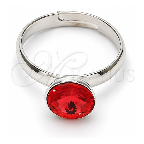 Anillo Multi Piedra 01.239.0009.5 Oro Laminado Blanco, con Swarovski Elements Padparadscha, Pulido, Rodinado (Talla Unica)