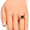 Anillo Multi Piedra 01.239.0009.7 Oro Laminado, con Amethyst Swarovski Elements, Pulido, Tono Dorado (One size fits all)