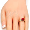 Anillo Multi Piedra 01.239.0009.8 Oro Laminado, con Light Siam Swarovski Elements, Pulido, Tono Dorado (One size fits all)