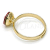 Anillo Multi Piedra 01.239.0009.8 Oro Laminado, con Light Siam Swarovski Elements, Pulido, Tono Dorado (One size fits all)