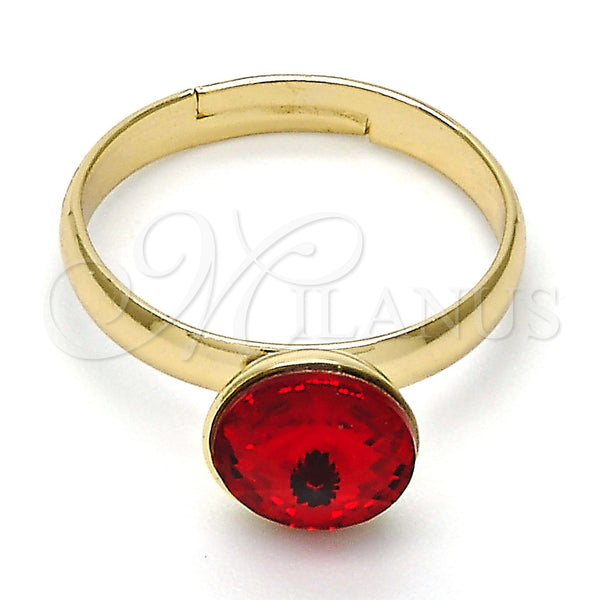 Anillo Multi Piedra 01.239.0009.8 Oro Laminado, con Light Siam Swarovski Elements, Pulido, Tono Dorado (One size fits all)