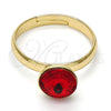 Anillo Multi Piedra 01.239.0009.8 Oro Laminado, con Light Siam Swarovski Elements, Pulido, Tono Dorado (One size fits all)