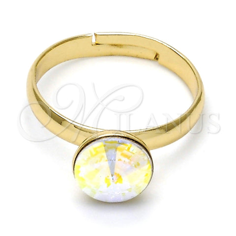 Anillo Multi Piedra 01.239.0009.9 Oro Laminado, con Aurore Boreale Swarovski Elements, Pulido, Tono Dorado (One size fits all)