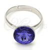 Anillo Multi Piedra 01.239.0001.3 Rodio Laminado, con Tanzanite Swarovski Elements, Pulido, Rodinado (One size fits all)