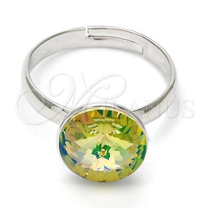 Anillo Multi Piedra 01.239.0001.5 Rodio Laminado, con Swarovski Elements Luminous Green, Pulido, Rodinado (Talla Unica)