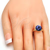 Anillo Multi Piedra 01.239.0001.8 Oro Laminado, con Tanzanite Swarovski Elements, Pulido, Tono Dorado (One size fits all)