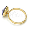 Anillo Multi Piedra 01.239.0001.8 Oro Laminado, con Tanzanite Swarovski Elements, Pulido, Tono Dorado (One size fits all)