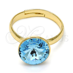 Anillo Multi Piedra 01.239.0001.9 Oro Laminado, con Aquamarine Swarovski Elements, Pulido, Tono Dorado (One size fits all)