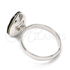 Anillo Multi Piedra 01.239.0008.4 Rodio Laminado, con Swarovski Elements Emerald, Pulido, Rodinado (Talla Unica)