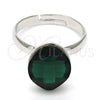 Anillo Multi Piedra 01.239.0008.4 Rodio Laminado, con Swarovski Elements Emerald, Pulido, Rodinado (Talla Unica)