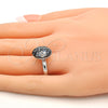 Anillo Multi Piedra 01.239.0008.5 Rodio Laminado, con Swarovski Elements Crystal Black Patina, Pulido, Rodinado (Talla Unica)