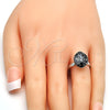 Anillo Multi Piedra 01.239.0008.5 Rodio Laminado, con Swarovski Elements Crystal Black Patina, Pulido, Rodinado (Talla Unica)