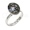 Anillo Multi Piedra 01.239.0008.5 Rodio Laminado, con Swarovski Elements Crystal Black Patina, Pulido, Rodinado (Talla Unica)