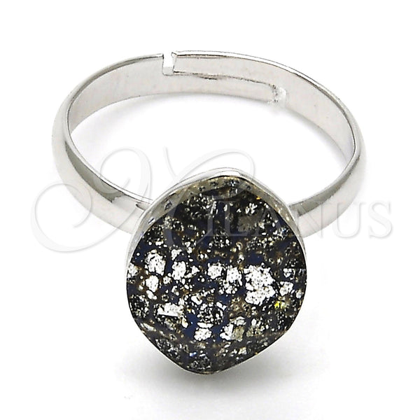 Anillo Multi Piedra 01.239.0008.5 Rodio Laminado, con Swarovski Elements Crystal Black Patina, Pulido, Rodinado (Talla Unica)