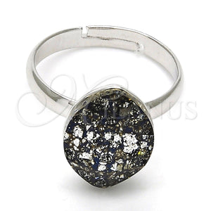 Anillo Multi Piedra 01.239.0008.5 Rodio Laminado, con Swarovski Elements Crystal Black Patina, Pulido, Rodinado (Talla Unica)
