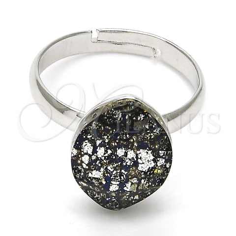 Anillo Multi Piedra 01.239.0008.5 Rodio Laminado, con Swarovski Elements Crystal Black Patina, Pulido, Rodinado (Talla Unica)