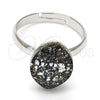 Anillo Multi Piedra 01.239.0008.5 Rodio Laminado, con Swarovski Elements Crystal Black Patina, Pulido, Rodinado (Talla Unica)