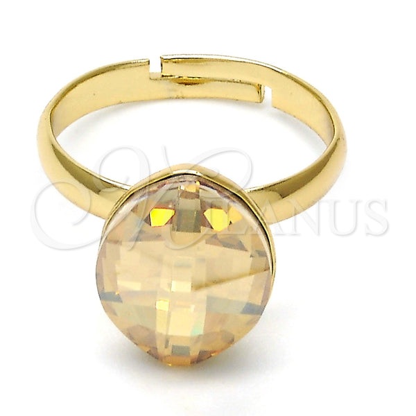 Anillo Multi Piedra 01.239.0008.7 Oro Laminado, con Golden Shadow Swarovski Elements, Pulido, Tono Dorado (One size fits all)
